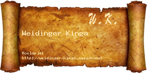 Weidinger Kinga névjegykártya